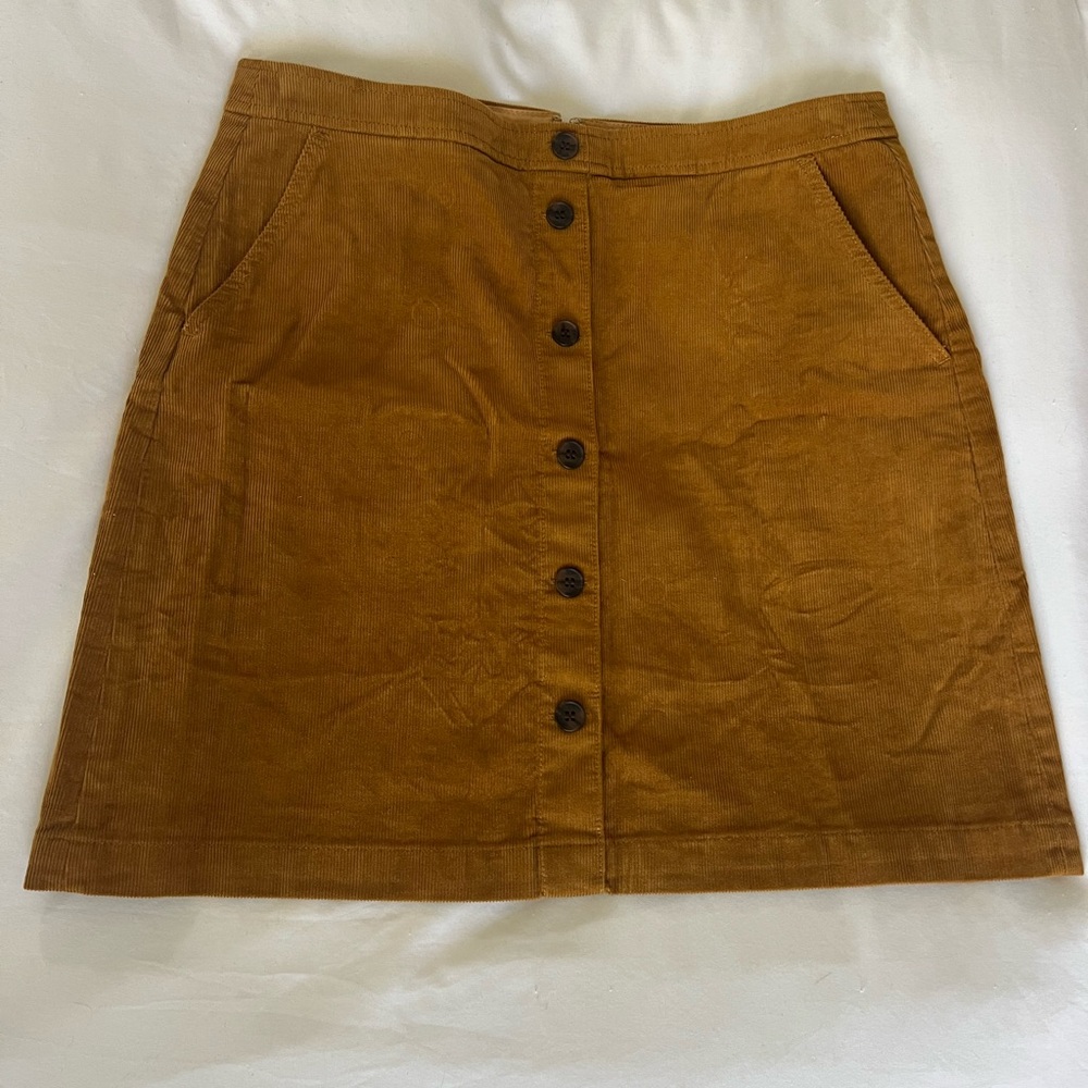Corduroy Button-Up Skirt